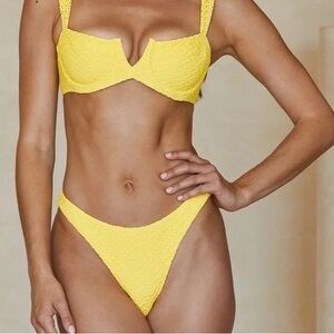 Monday Swimwear Bikini And Sarong in Citrus Crotchet Color